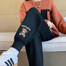 学生运动裤女春秋款宽松显瘦哈伦裤大码时尚束脚裤高腰休闲卫裤子