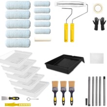 Paint roller brush kit刷墙工具4寸油漆乳胶刷子涂料滚筒刷套装9