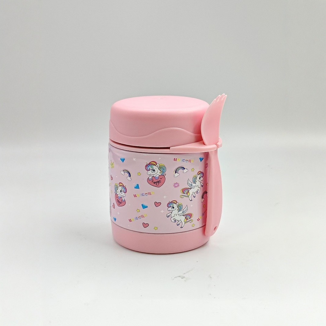 Fiambrera de acero inoxidable de 300ML, taza de estofado caliente de Amazon, contenedor de almuerzo para niños pequeño y portátil, tarjeta de lata de comida