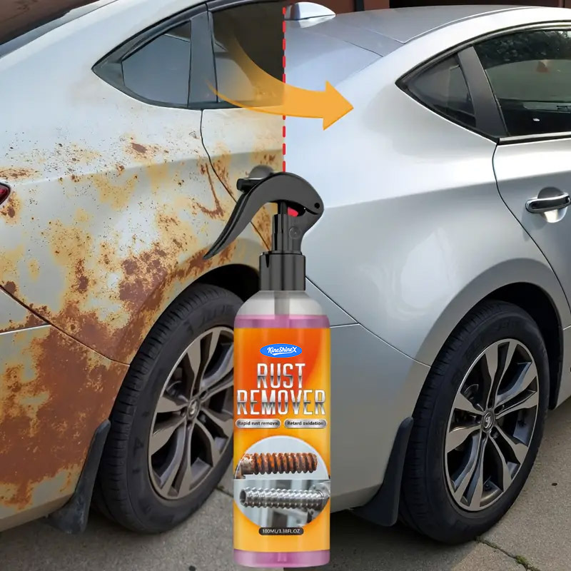 Kineshinex Car Rust Removal Spray, Odorless Wheel Maintenance Product, Suitable for Stainless Steel Vehicles and Kitchenware Chassis Kineshinex Car Rust Removal Spray, Odorless Wheel Maintenance Product, Suitable for Stainless Steel Vehicles and Kitchenware Chassis