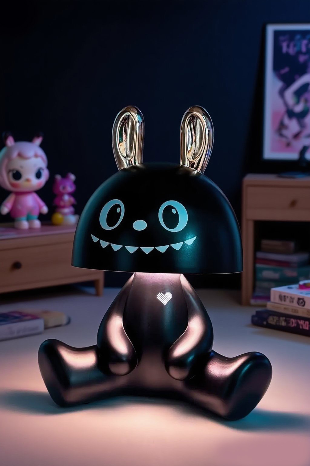 Conejo violento con altavoz Bluetooth lámpara de escritorio táctil lámpara de noche cálida lámpara de escritorio compañero de sueño lámpara de noche encantadora práctica