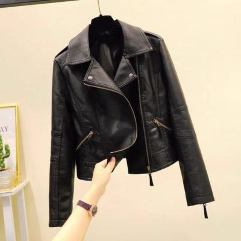 Women's Leather Jacket European Station 2025 Spring and Autumn New Short Korean Style Slim Motorcycle Leather Fashion