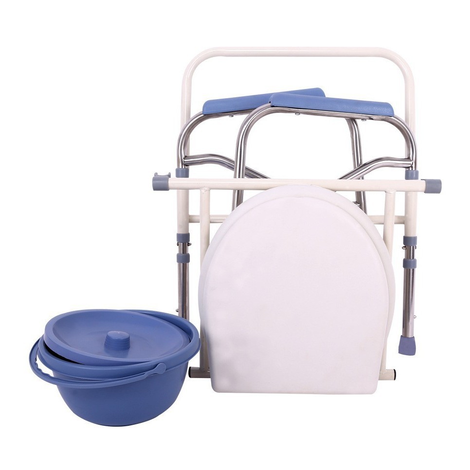 Fabricantes de sillas de baño plegables de acero inoxidable, inodoros móviles para ancianos, inodoros para mujeres embarazadas, sillas de baño auxiliares para discapacitados image 5