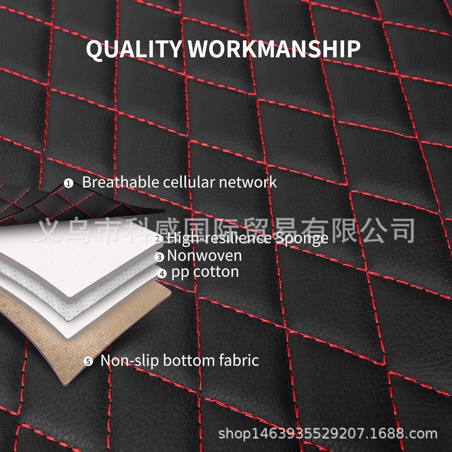 New cross-border single-line diamond pattern PU leather car seat cover for Amazon, Mercado Libre, Mexico, Russia, Europe, and America