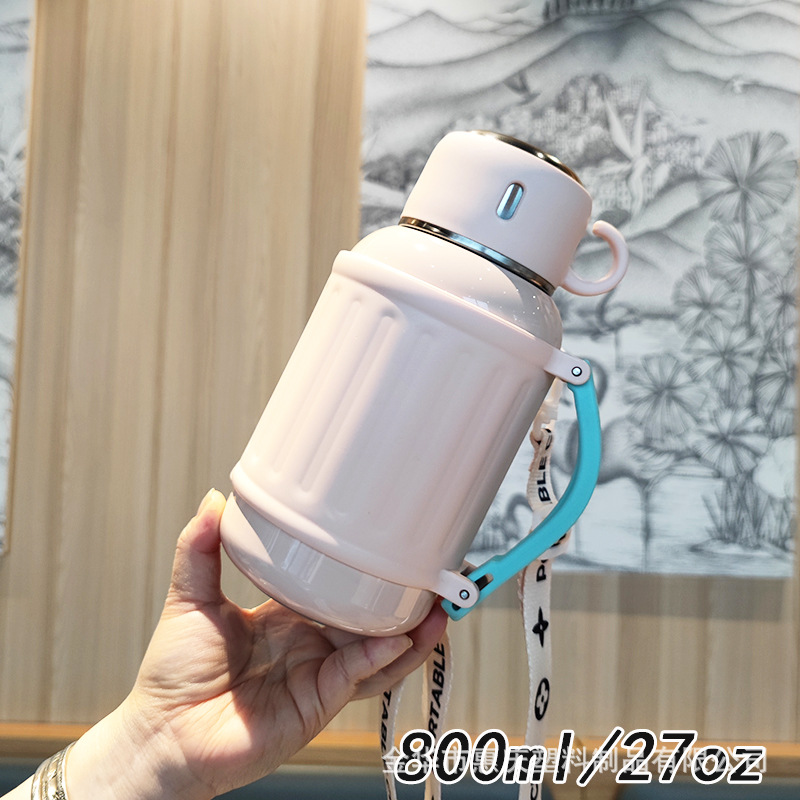 Gran capacidad de acero inoxidable 316 separación de agua de té vacío taza de aislamiento térmico conveniente portátil botella de agua de correa universal