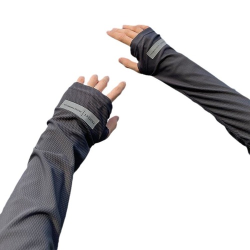 Summer Sun Protection Ice Sleeve for Men, Breathable Large Size Loose Letter Ice Sleeve with UV Protection, Reflective Label