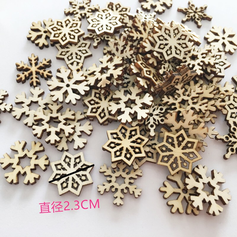 メーカー直販木造工芸品クリスマスシリーズ雪花多色木片創意金diy現物|undefined