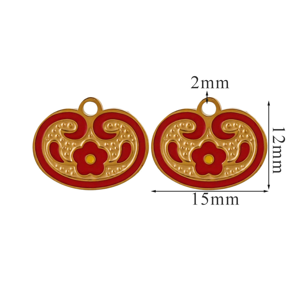 Acero inoxidable decoración de Año Nuevo colgante colgante colgante joyería DIY accesorios felicitaciones aretes collares ricos