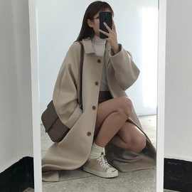 2021秋冬新款呢子外套女学生韩版矮个子加棉加厚中长款毛呢大衣女