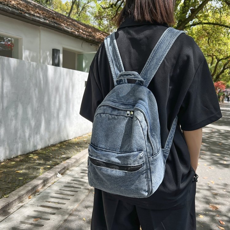 Denim retro backpack