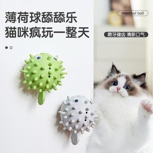 New Hedgehog Catnip Ball Cat Snacks Licking Rotating Grass Ball Sticky Cat Toy Teeth Cleaning Interactive Ball
