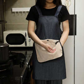跨境外贸厨房家用围裙可擦手高颜值耐脏餐饮奶茶店夏季薄款围腰