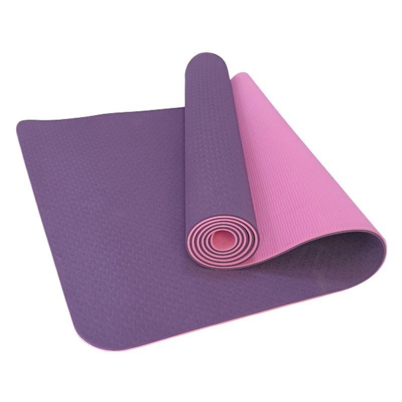 Tpe estudio de yoga de dos colores de doble capa estera de yoga gruesa antideslizante para principiantes 6mm estera de baile de fitness insonorizada para el hogar