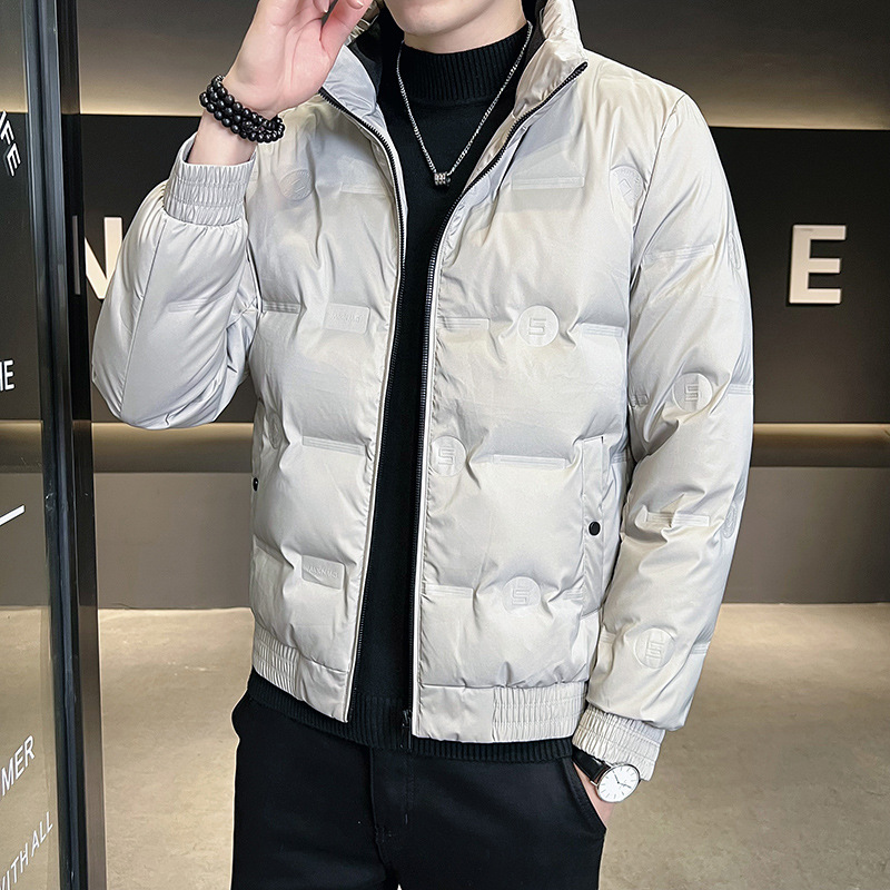 Down Jacket Men's Jacket Autumn and Winter New Fashion Casual Standing Collar Trend Men's Cotton Jacket_voghion.com