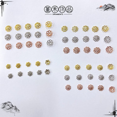 18k gold-filled flower tray hollow flower tray flower cap spacer diy gold-plated tray beaded bracelet material jewelry accessories