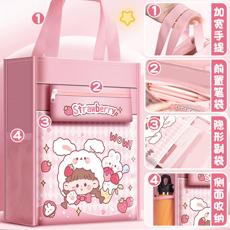 Каба-ведь Study bag, мультяшный рюкзак для книг, вместительная водостойкая льняная сумка
