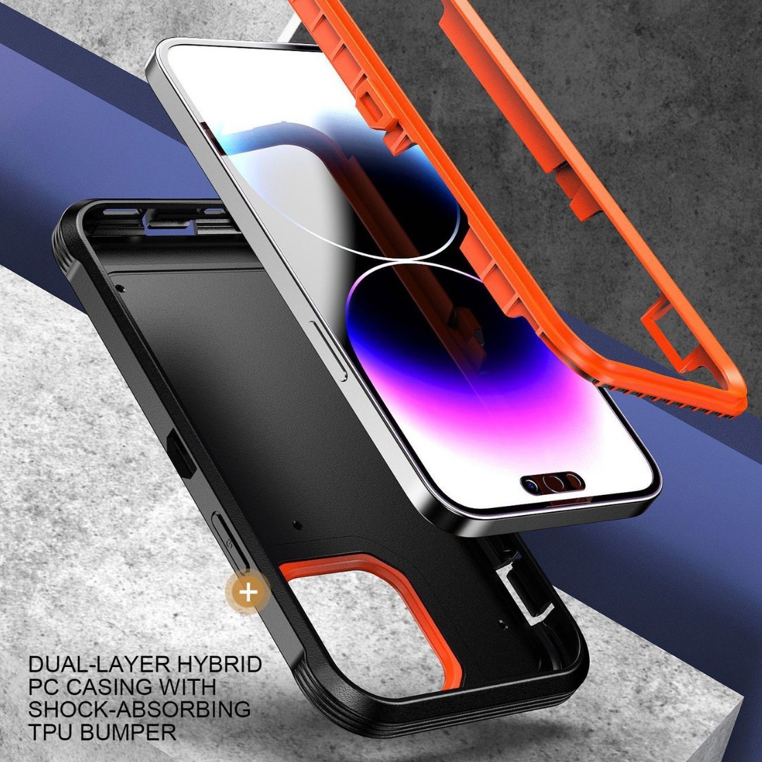 Funda protectora resistente con soporte integrado para iphone_voghion.com