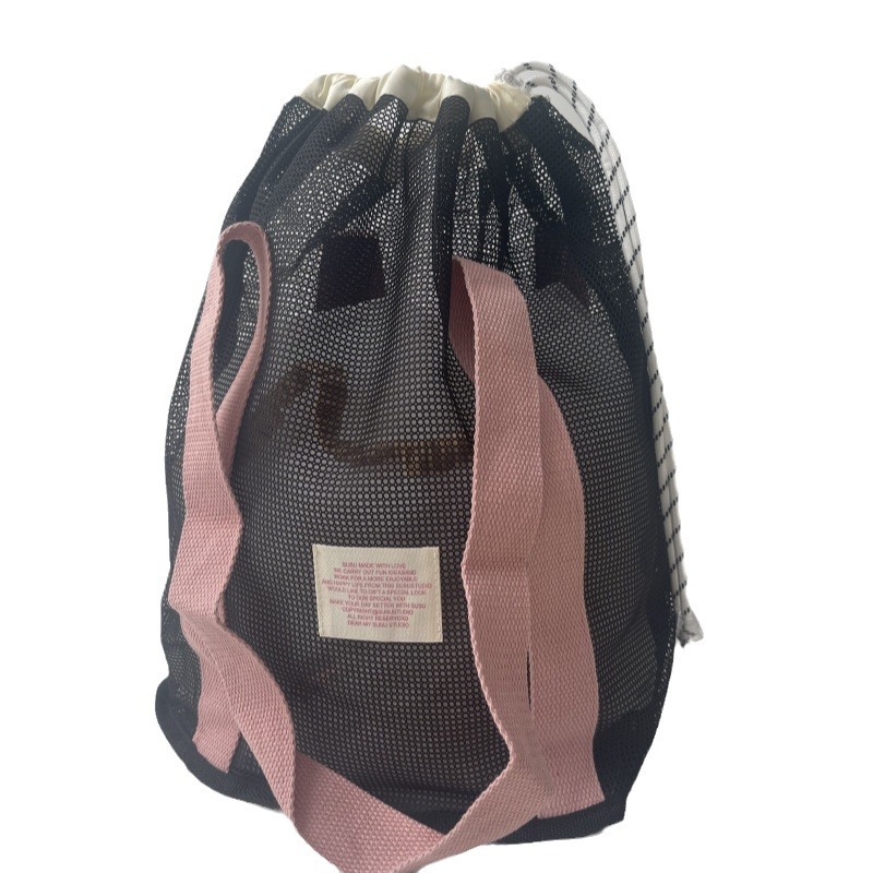 韓国ins休暇旅行ビーチバッグネット布ポケット大容量手提げ袋水泳通気ネット収納バッグ