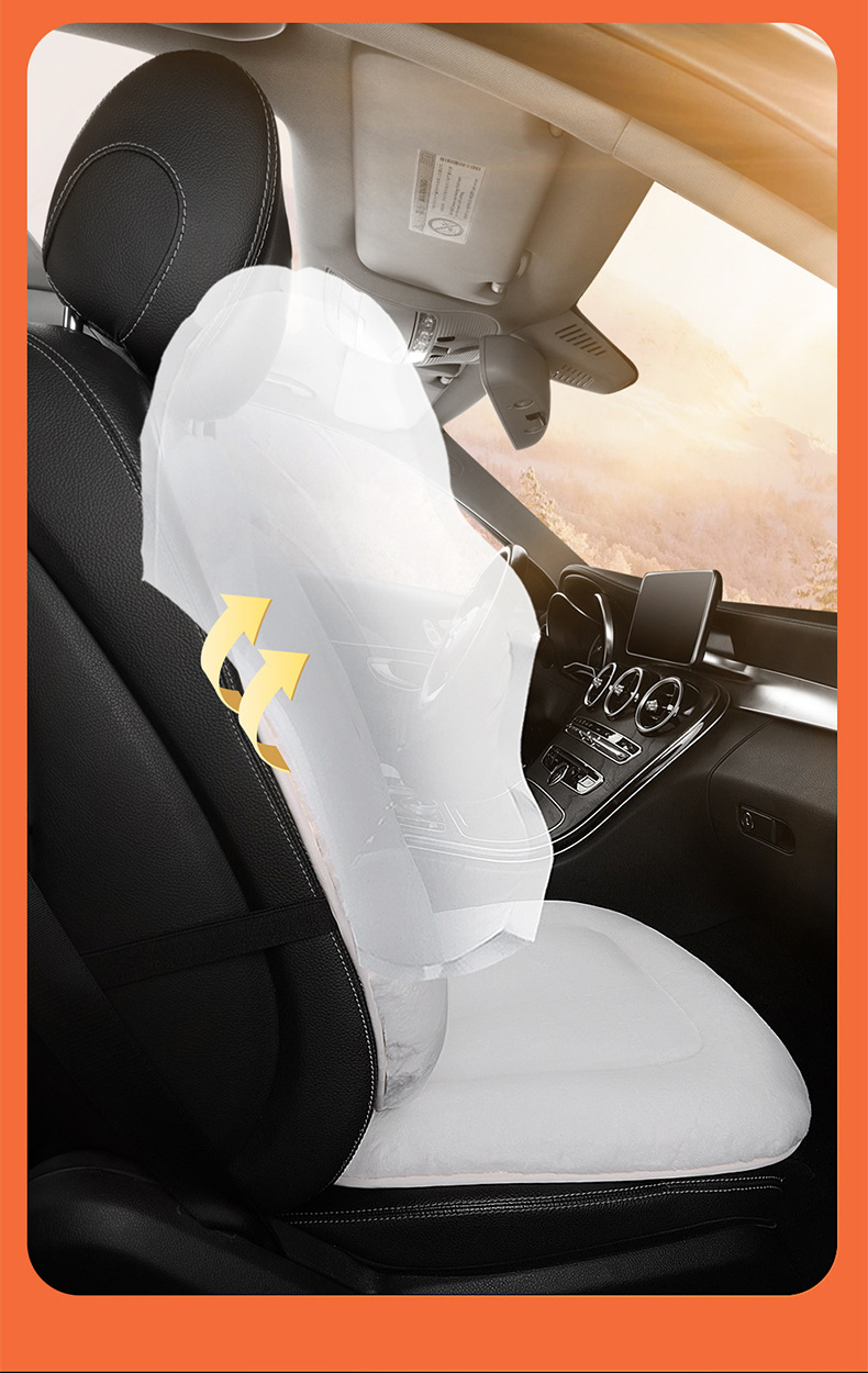 Thickened Car Seat Cushion Winter Short Rabbit Plush Warm Universal Seat Cover