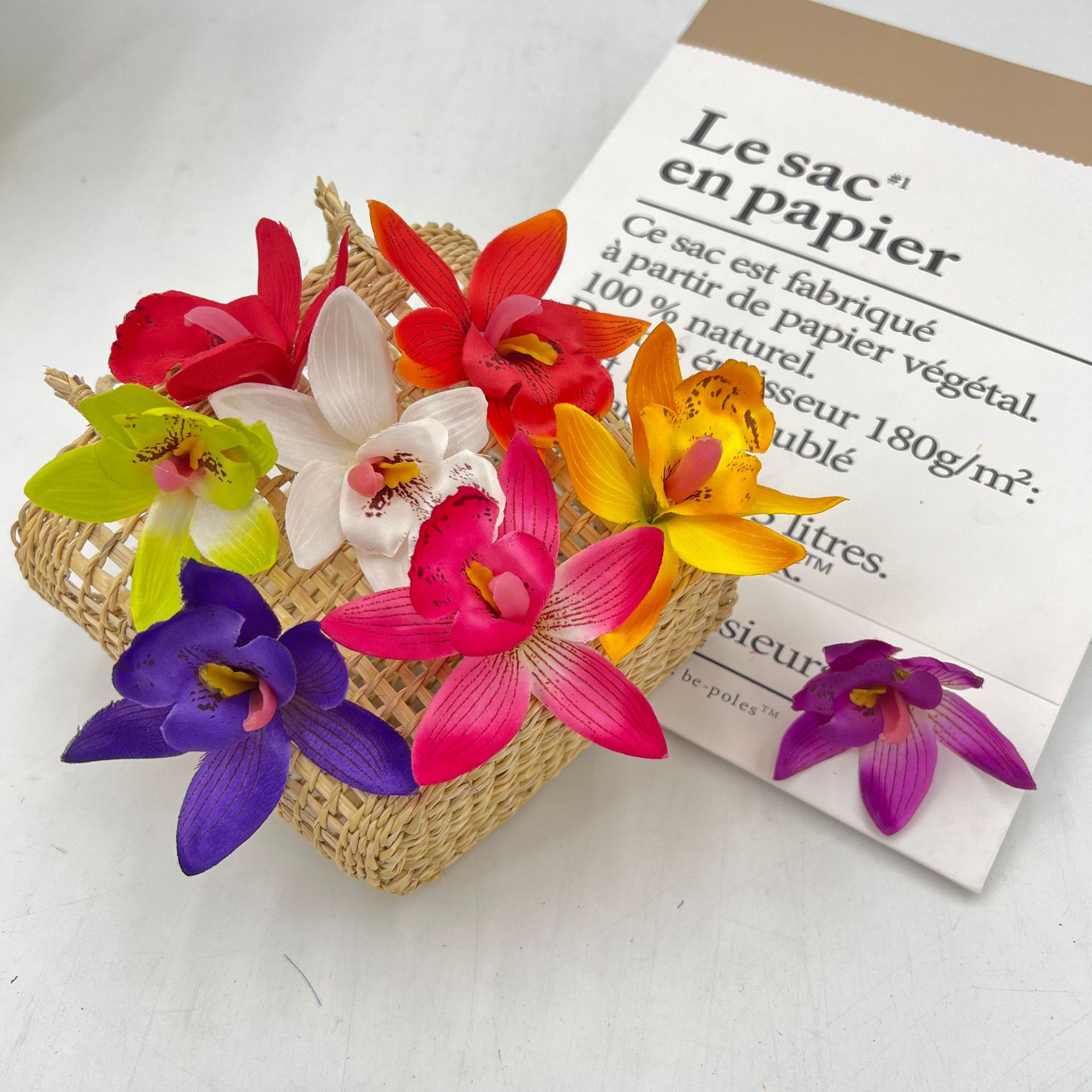 Manufacturer Wholesale Artificial Flowers, Seven-Color Ivory Orchids, Small Flowers for Wedding Decoration, Artificial Flower Wholesale, Artificial Headwear Flowers