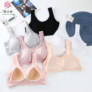 Bra Vest One-piece Underwear for Mother and Women's Non-steel Bra for Middle-aged and Elderly Large Size Cotton Thin Breathable Bra