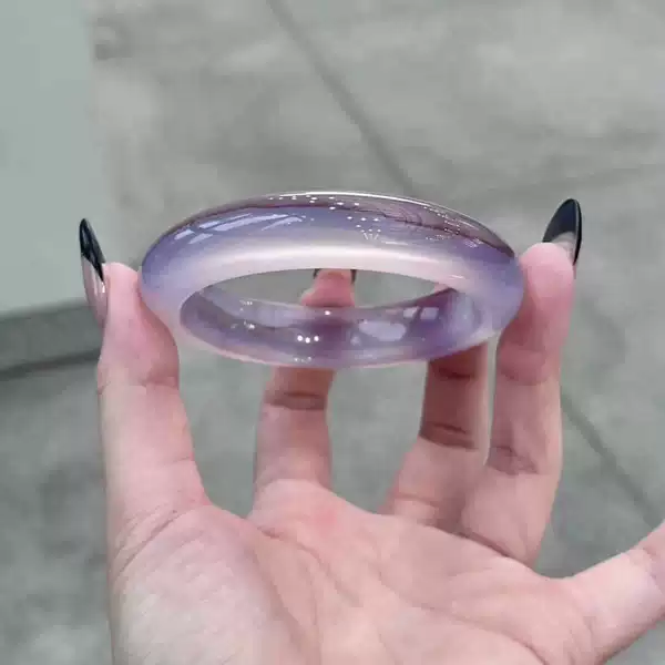 [冰透款紫罗兰玛瑙手镯]