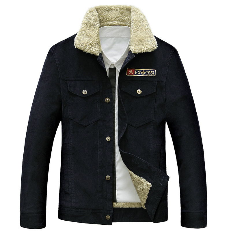 Corduroy Men's Jacket - Wine Red
