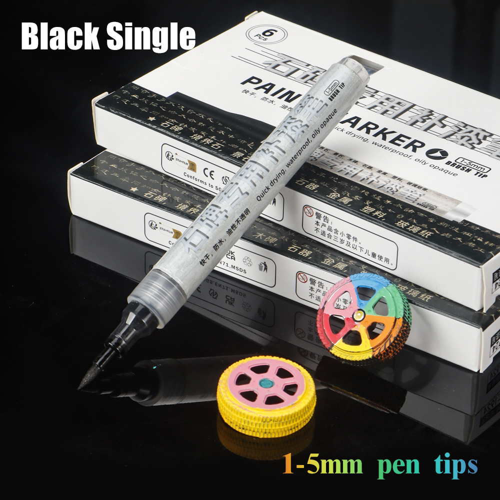 12 colores bolígrafo de pintura blando conjunto de cepillo aceitoso graffiti bolígrafo de pintura impermeable no desvanecido bolígrafo al por mayor