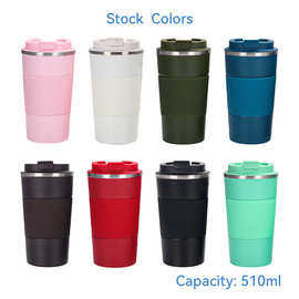 跨境专供三代不锈钢咖啡杯双层真空彩色喷塑美式可乐杯创意旅行杯