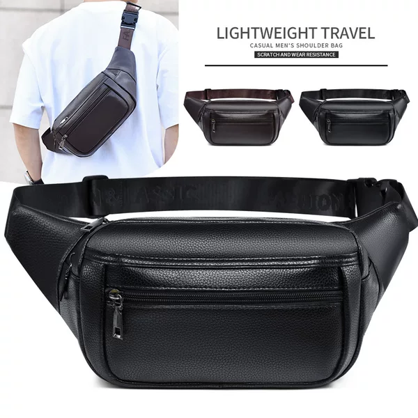New Style Men's Crossbody Bag, Trendy and Fashionable, Large Capacity, Cycling and Mountaineering Chest Bag, Multi-Functional Cashier Phone Waist Bag