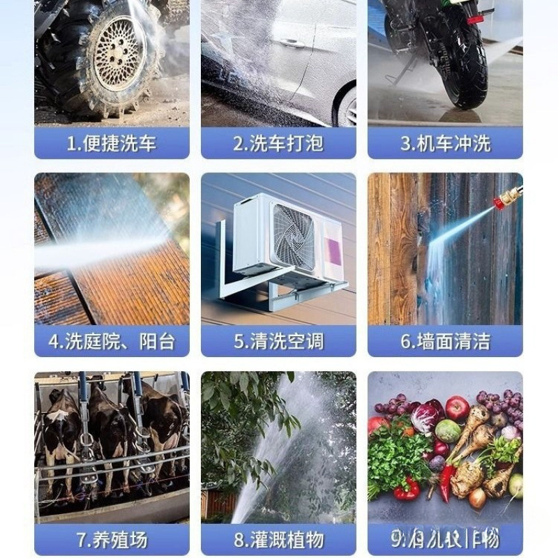 Car Washing Machine, High-Pressure Water Gun, Car Washing Tool, Household Car Wash Shop Special Wireless High-Pressure Lithium Battery Manual Car Washing Machine
