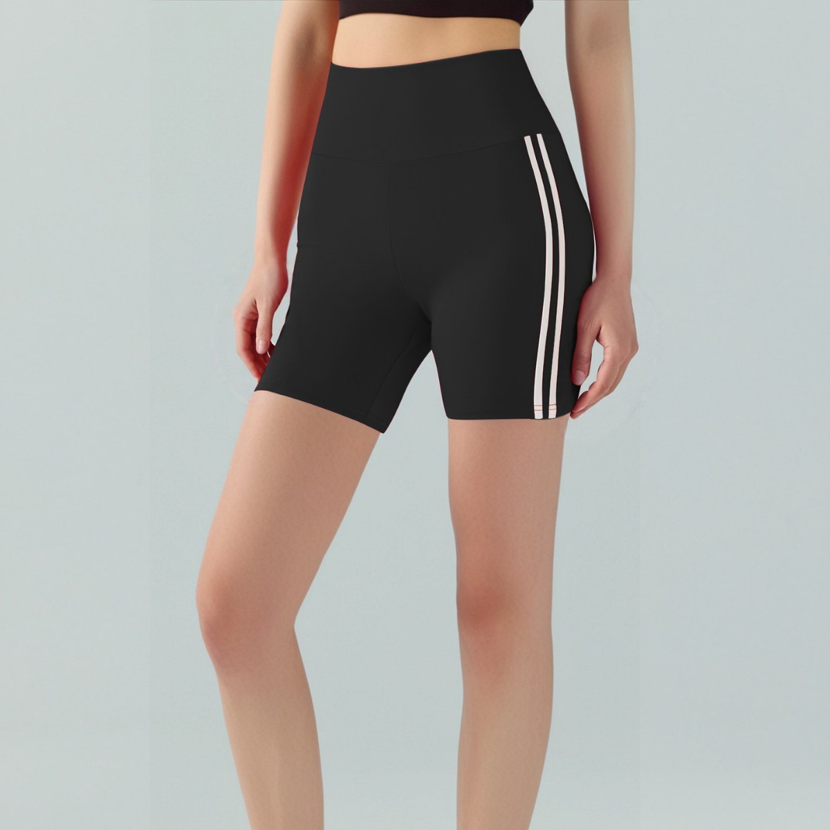 Nuevos pantalones cortos de yoga transfronterizos en contraste