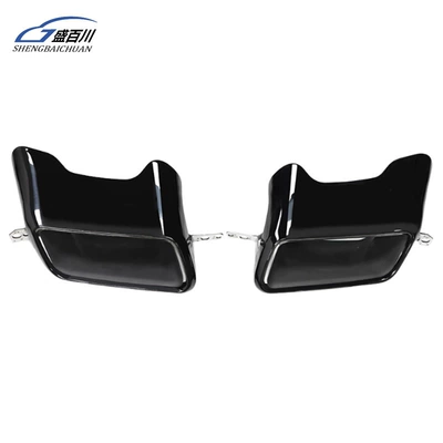 Suitable for 14-17 Land Rover Range Rover Sport Edition low-end exhaust pipe modification 20 square stainless steel tail throat (Exhaust pipe) - pair-of-square-mouth-black-plated-tail-throats