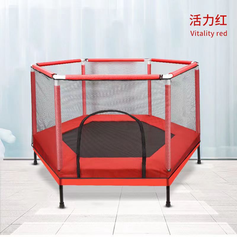 Cama de salto para niños cama de salto doméstica pequeña cama de salto para bebés con barandilla de seguridad cama elástica con tiro