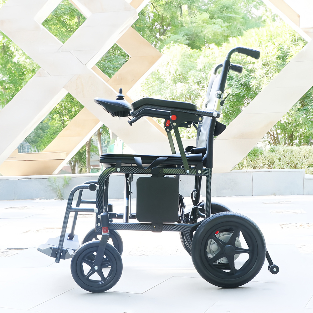 17kg Aviation aluminum, one-handed lift, lightweight, portable, foldable electric wheelchair for the elderly