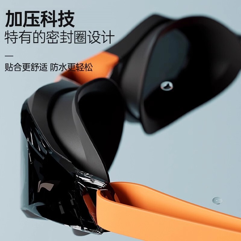 李宁专业竞速泳镜比赛训练专用镀膜高清防雾防水游泳眼镜泳帽套装|undefined