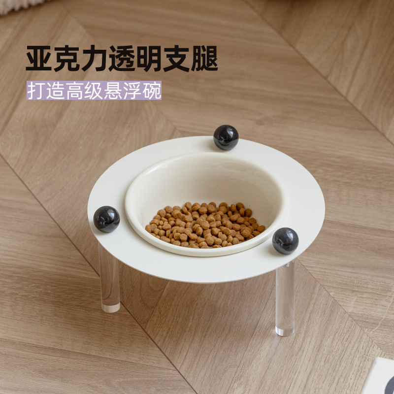 Tazón de cerámica de alto valor facial para mascotas, tazón de comida para gatos, tazón de comida para perros, tazón de alimentación para bebidas, mesa de comedor, estante de tazón