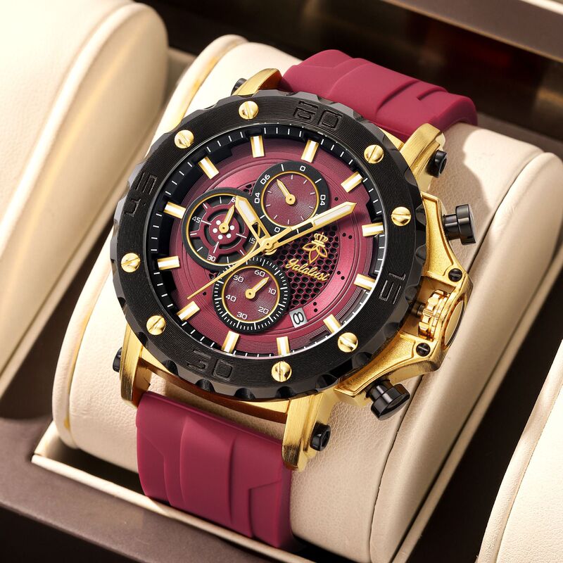 Yalalusi Sports Chronograph Calendar Men's Watch Quartz Sports Style Men's Foreign Trade Watch Cross-Border Hot Sale