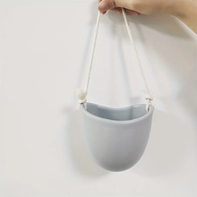 园艺壁挂式麻绳空气凤梨多肉小盆栽吊篮绿植陶瓷吊盆网红水培无孔