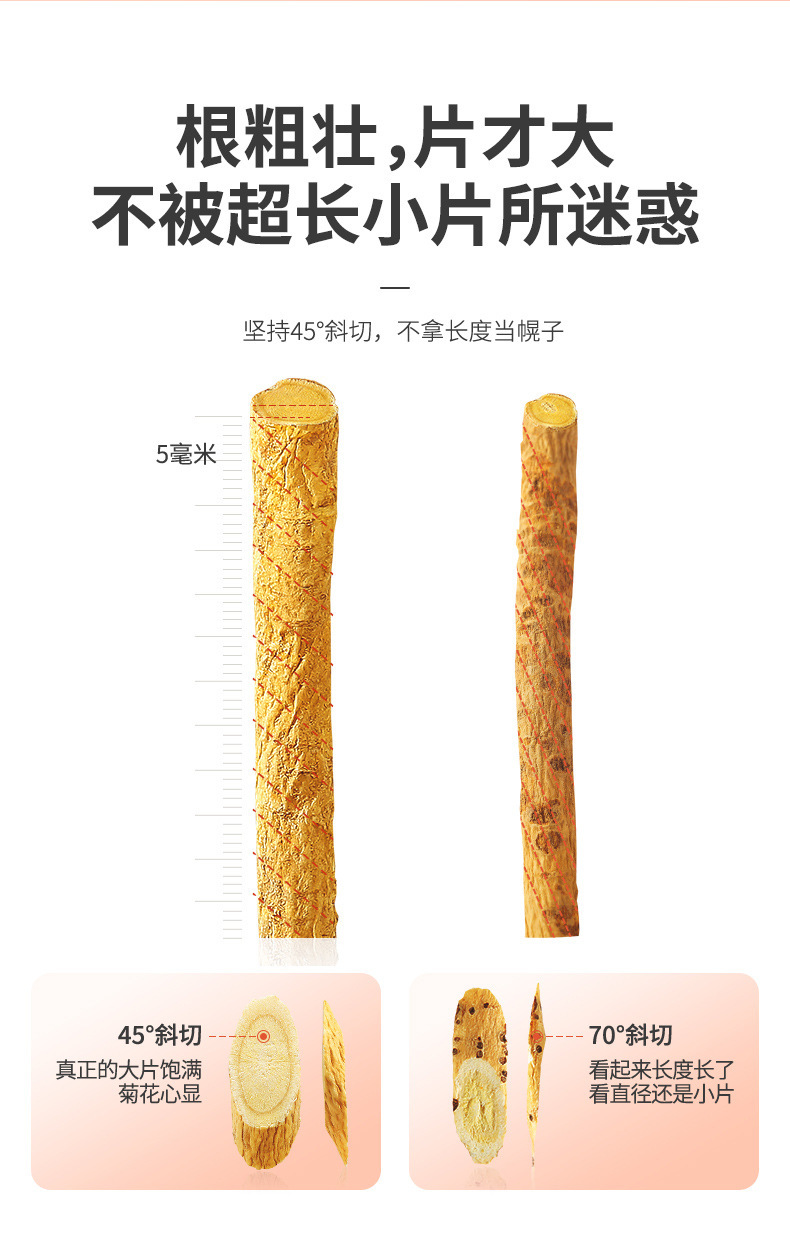 Astragalus Root Slices Huang Qi 250g Bottle Gansu Minxian Large Mature Root quality and texture