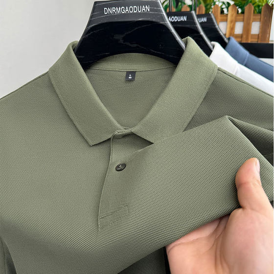 Cross-border Foreign Trade Men's POLO Shirt High-grade Sense Short-sleeved Casual Business Men's Pure Cotton Led T-shirt Men's Work Clothes