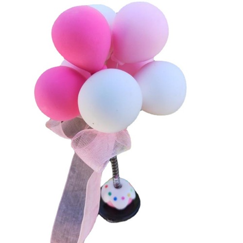 馨睿8球二次元黏土告白气球车内饰粉白气球蛋糕装饰个性创意摆件