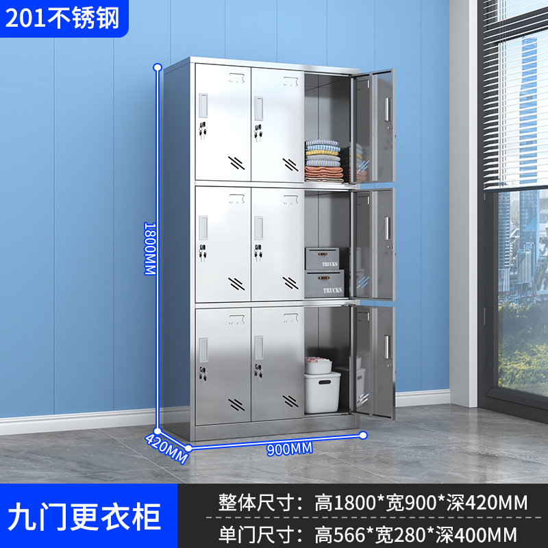 304 acero inoxidable 2 puertas 4 puertas 6 puertas casillero taller libre de polvo personal de fábrica de alimentos armario de almacenamiento armario de vajilla