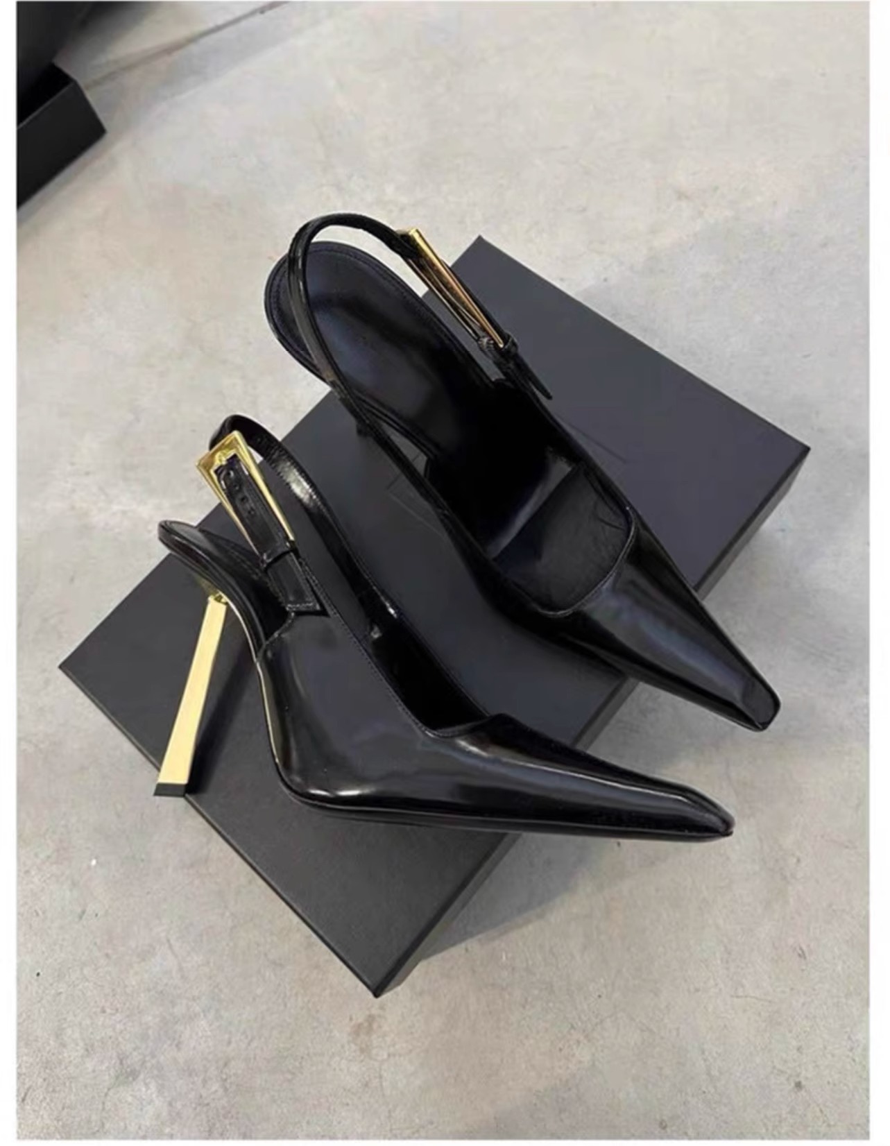 Sexy stockings wear high heels women's new patent leather 6CM gold heel sandals summer dress wear 9CM sandals_voghion.com