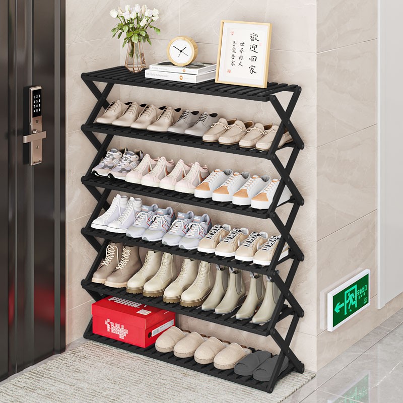 Installation-free Simple Shoe Rack Indoor Multi-layer Small Narrow Home Door Foldableable Shoe Cabinet Storage Artifact Space Saving