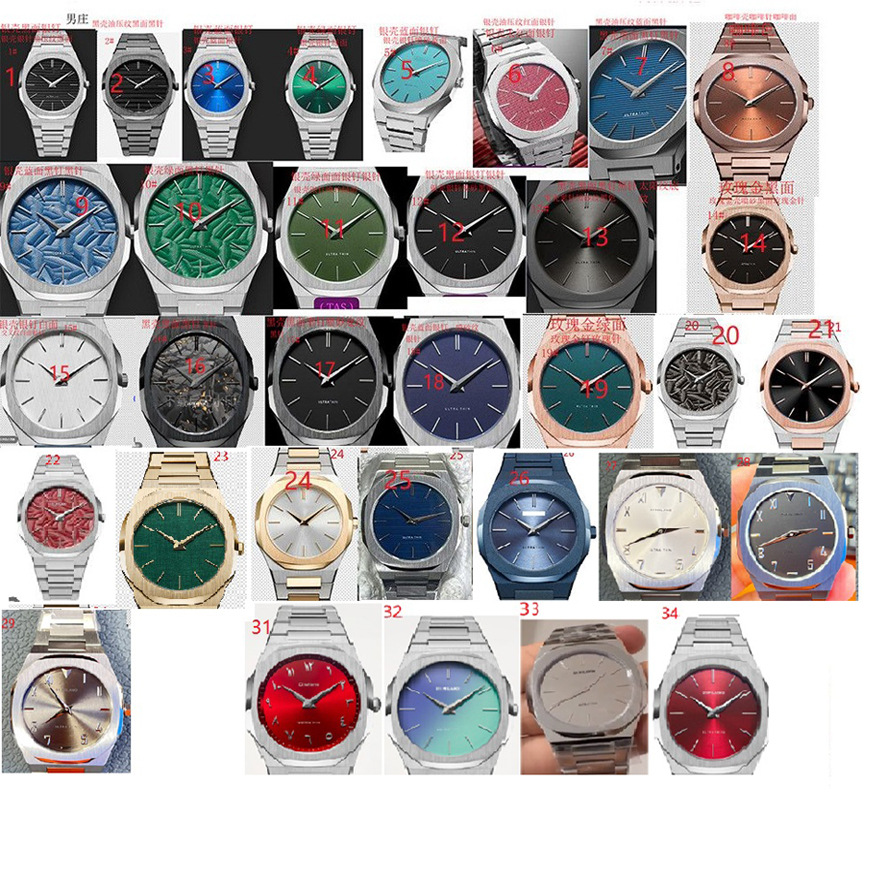 D1 MILANOブランドの同型超薄型6.80,40MM防水腕時計、新型クォーツ腕時計、カレンダー付きビジネスウォッチ