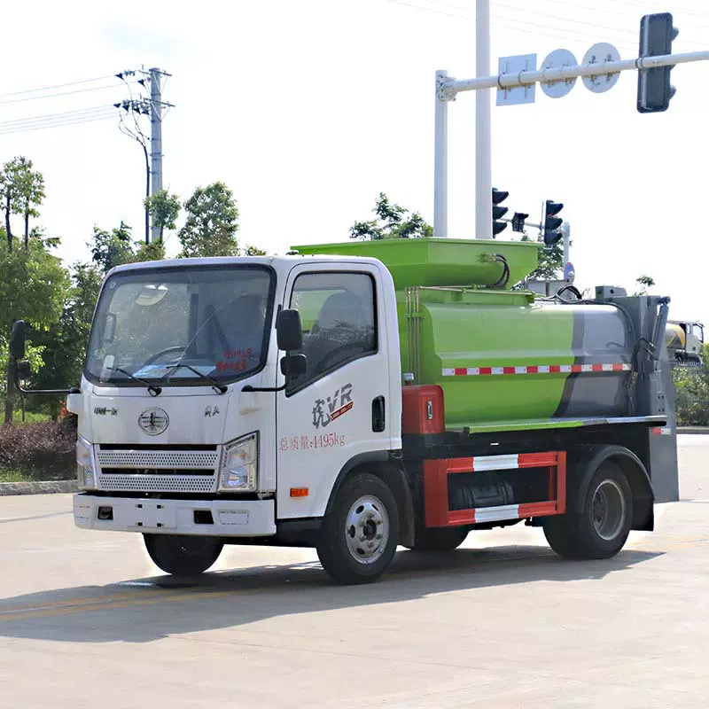 厂家 一汽解放垃圾车 小区物业学校餐厨垃圾车  蓝牌垃圾车