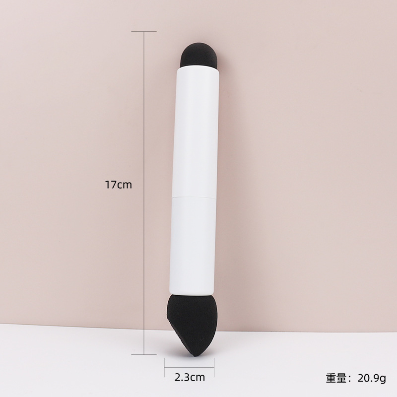 Cepillo de belleza en forma de gota de doble punta, esponja de huevo de belleza en seco y húmedo de doble uso, sombra de nariz, sombra de la línea del cabello, barra de reparación del cabello