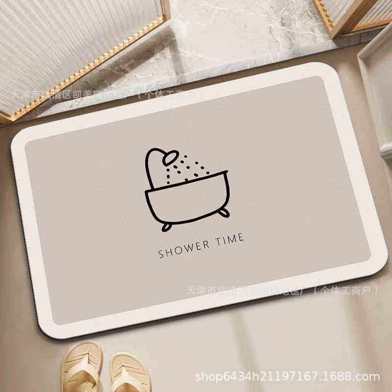 Simple Style Bathroom Non-Slip Mat Household Bathroom Door Absorbent Floor Mat Quick-Drying Soft Diatom Mud Floor Mat Available for Wholesale