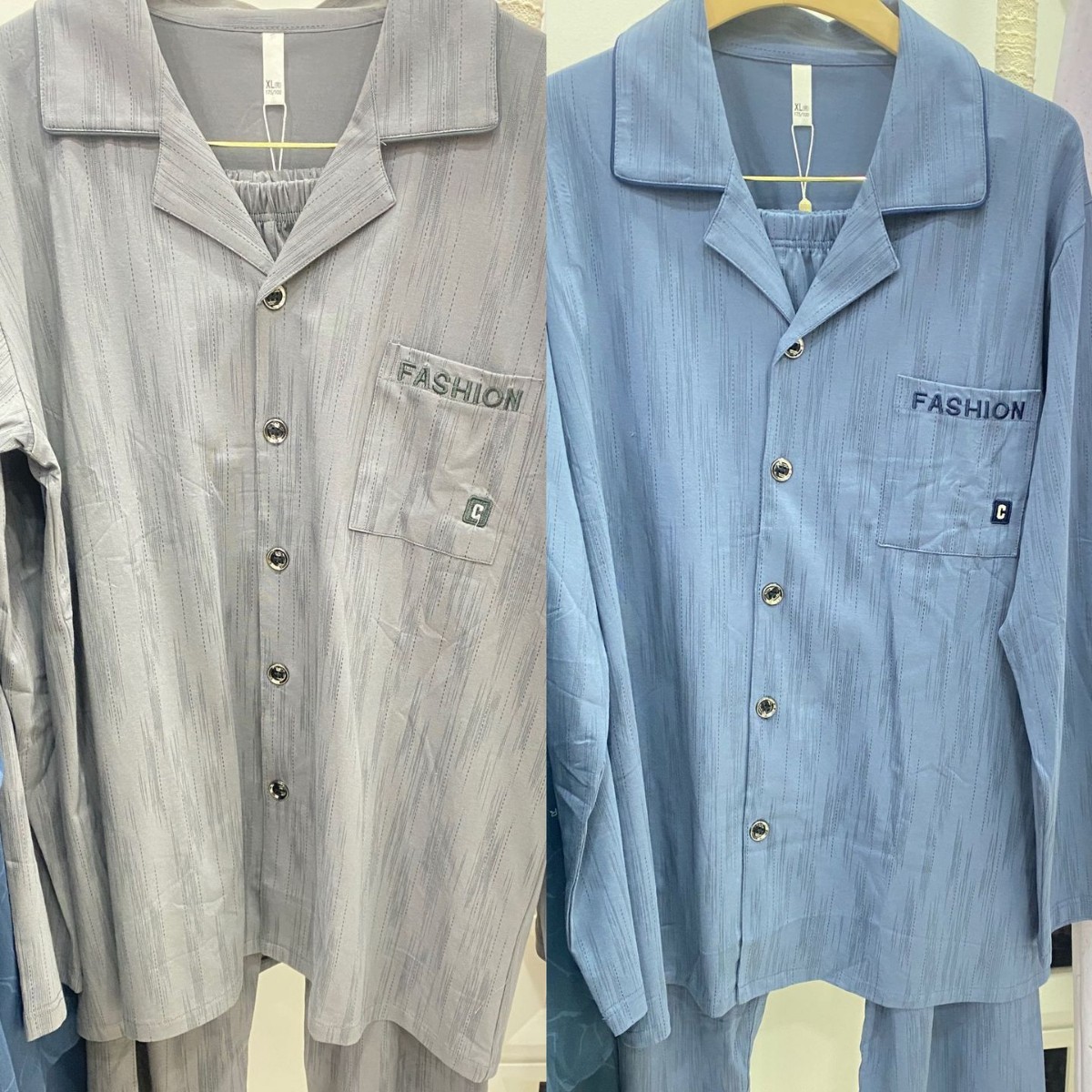 2025 Xinyoumeng Pajamas Men's Spring and Autumn Cardigan Long Sleeve Home Clothes Loose Suit 9452